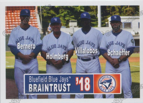 2018 Bluefield Blue Jays Adam Bernero Dennis Holmberg Carlos Villalobos Chris Schaeffer