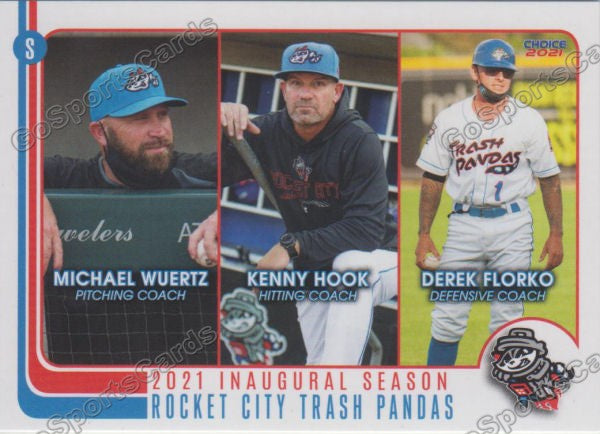 2021 Rocket City Trash Pandas Michael Wuertz Kenny Hook Derek Florko