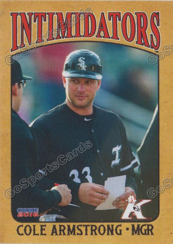  2016 Kannapolis Intimidators Cole Armstrong