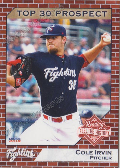 2018 Reading Fightins Top 30 Prospect Cole Irvin