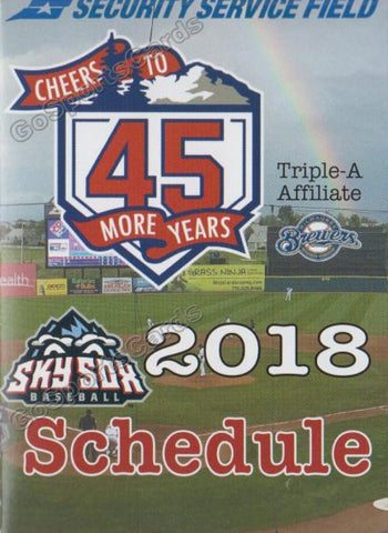 2018 Colorado Springs Sky Sox Pocket Schedule (45 Years)