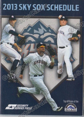 2013 Colorado Sky Sox Pocket Schedule
