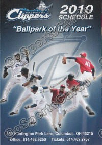 2010 Columbus Clippers Pocket Schedule (Flat)