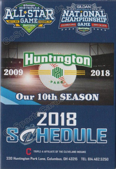 2018 Columbus Clippers Pocket Schedule
