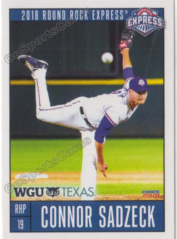 2018 Round Rock Express Connor Sadzeck
