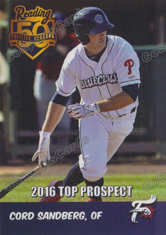 2016 Reading Fightin Phils Top Prospect 25 Cord Sandberg