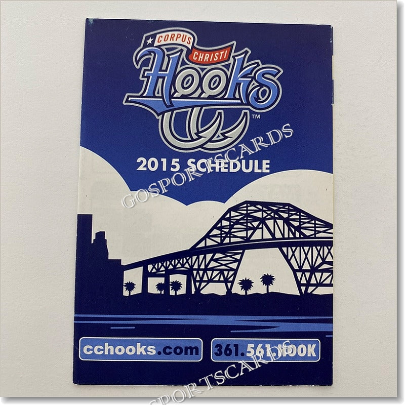 2015 Corpus Christi Hooks Pocket Schedule Go Sports Cards 2015-corpus-christi-hooks-pocket-schedule-go-sports-cards