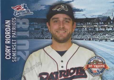 2018 Somerset Patriots Cory Riordan