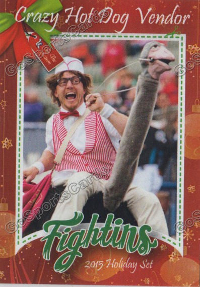 2015 Reading Fightins Phillies Holiday Xmas Crazy Hot Dog Vendor