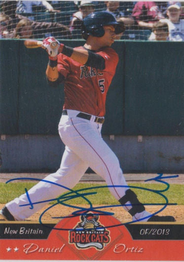 Daniel Ortiz 2013 New Britain Rock Cats Autograph