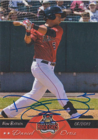 Daniel Ortiz 2013 New Britain Rock Cats Autograph
