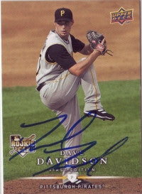 Dave Davidson 2008 Upper Deck First Edition #295 (Autograph)