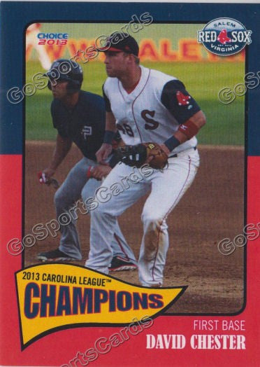 2013 Salem Red Sox Carolina Championship David Chester