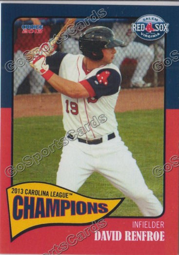 2013 Salem Red Sox Carolina Championship David Renfroe
