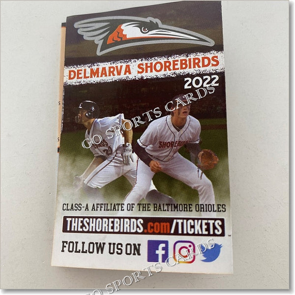 2022 Delmarva Shorebirds Pocket Schedule (Colton Cowser, Coby Mayo)