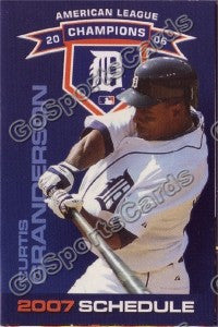 2007 Detroit Tigers Granderson Pocket Schedule