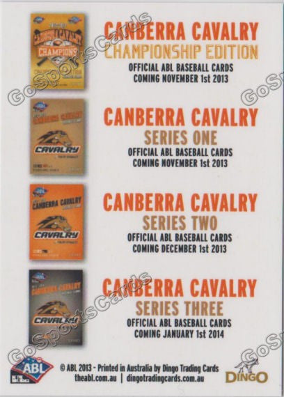 2013-2014 Canberra Cavalry ABL Dates Dingo