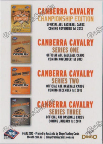 2013-2014 Canberra Cavalry ABL Dates Dingo