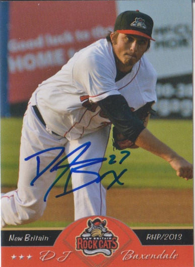 DJ Baxendale 2013 New Britain Rock Cats Autograph