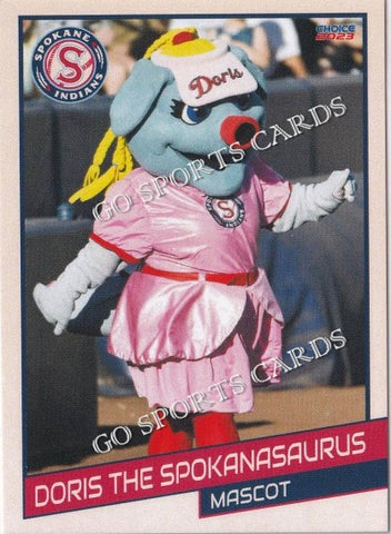 2023 Spokane Indians Doris The Spokanasaurus Mascot