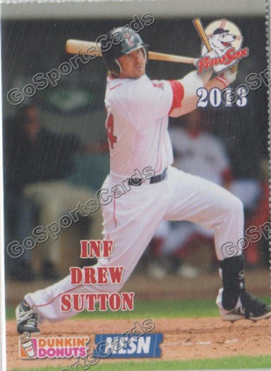 2013 Pawtucket Red Sox SGA Dunkin Donuts Drew Sutton