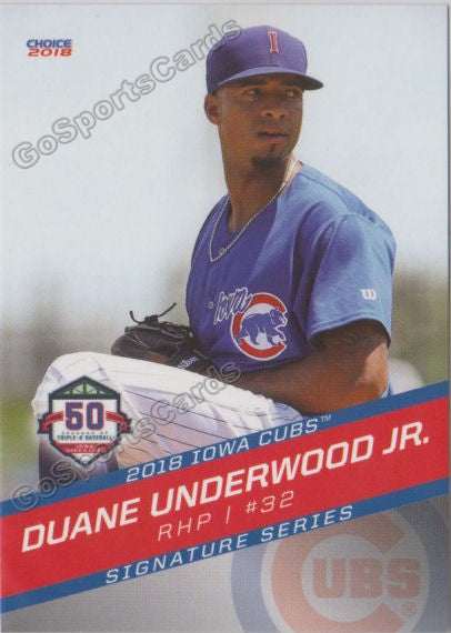 2018 Iowa Cubs Duane Underwood Jr