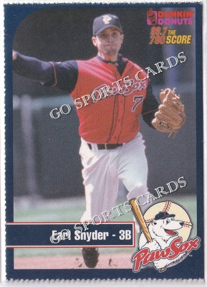 2003 Pawtucket Red Sox Dunkin Donuts SGA Earl Snyder
