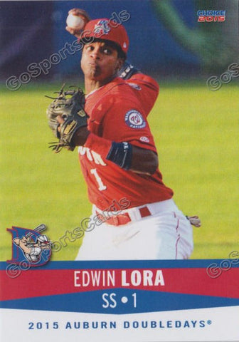 2015 Auburn Doubledays Edwin Lora