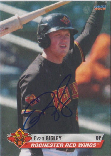 Evan Bigley 2013 Rochester Red Wings Autograph