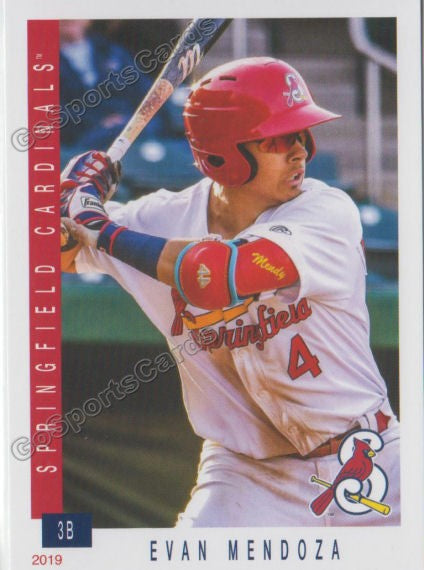 2019 Springfield Cardinals Evan Mendoza Go Sports Cards