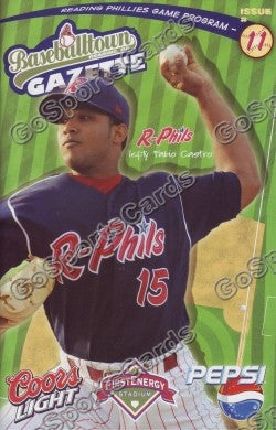 Fabio Castro 2008 Reading Phillies Gazette Program (SGA)