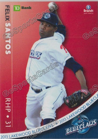 2013 Lakewood BlueClaws SGA Felix Santos
