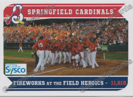 2013 Springfield Cardinals SGA Fireworks at the Field Heroics 11,818 Fans