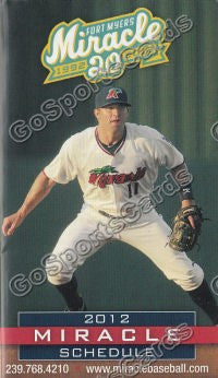 2012 Fort Myers Miracle Pocket Schedule 20th Anniversary (Brian Dozier)