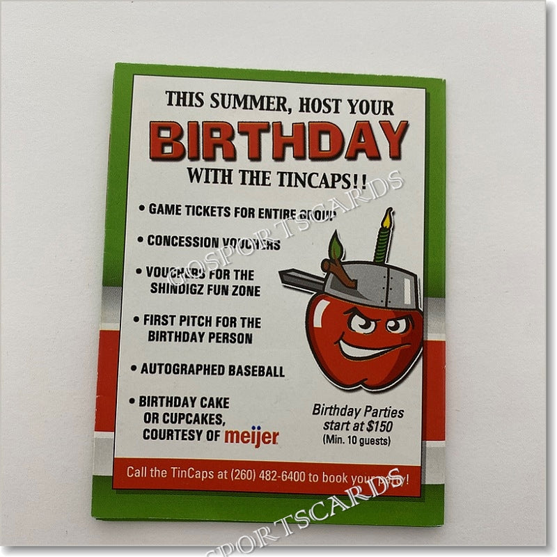 2016 Fort Wayne TinCaps Pocket Schedule Go Sports Cards