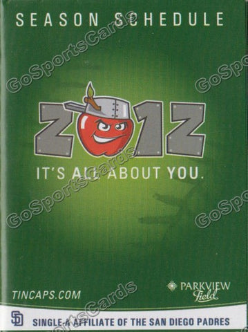 2012 Fort Wayne Tincaps Pocket Schedule