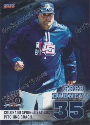 2017 Colorado Springs Sky Sox Fred Dabney