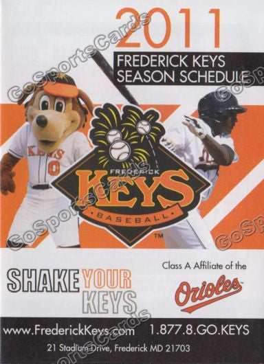 2011 Frederick Keys Pocket Schedule
