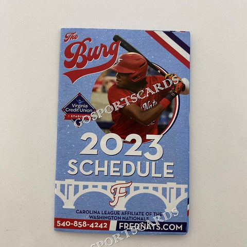 2023 Fredericksburg Nationals Pocket Schedule