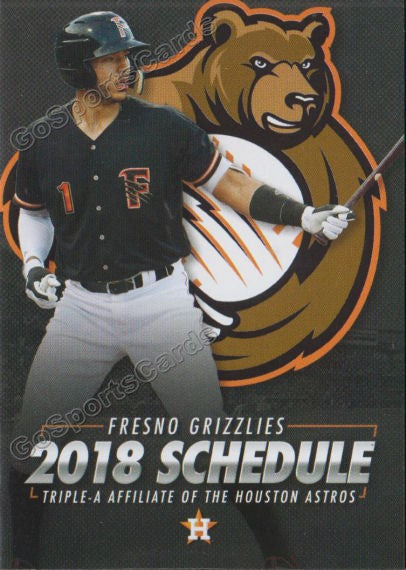 2018 Fresno Grizzlies Pocket Schedule (Carlos Correa)