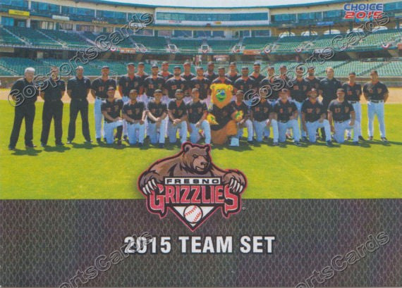 2015 Fresno Grizzlies Checklist Team Photo Black