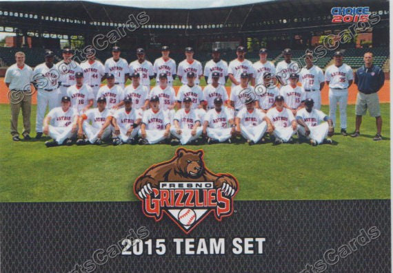 2015 Fresno Grizzlies Checklist Team Photo White