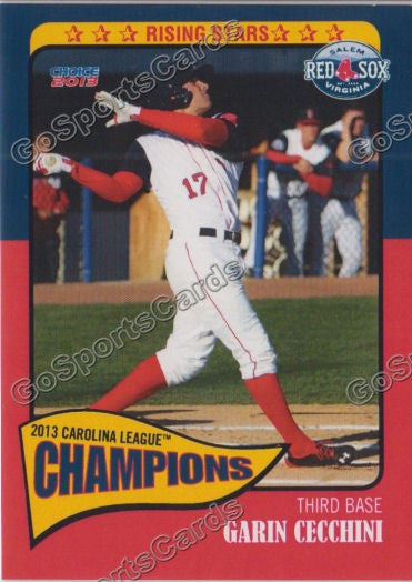2013 Salem Red Sox Carolina Championship Garin Cecchini