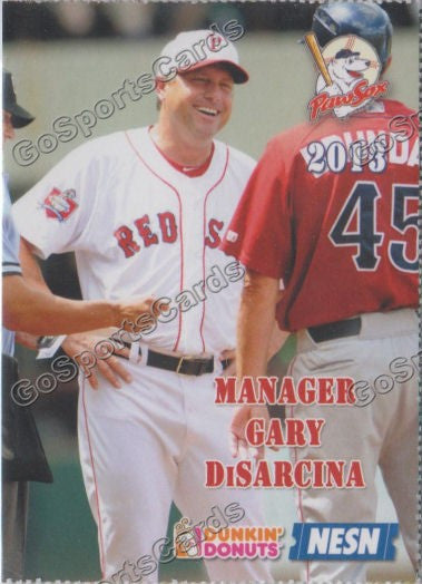 2013 Pawtucket Red Sox SGA Dunkin Donuts Gary DiSarcina