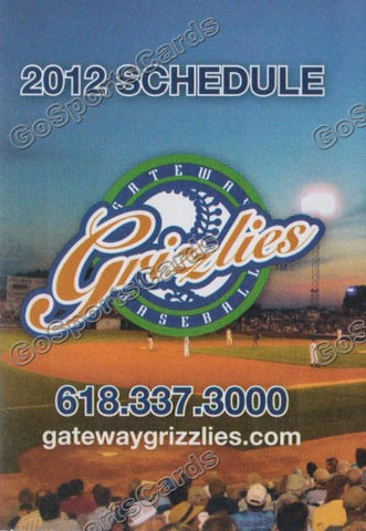 2012 Gateway Grizzlies Pocket Schedule