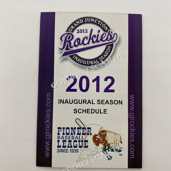 2012 Grand Junction Rockies Pocket Schedule