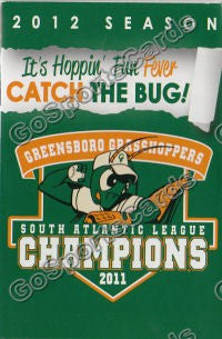 2012 Greensboro Grasshoppers Pocket Schedule (2011 Champions)