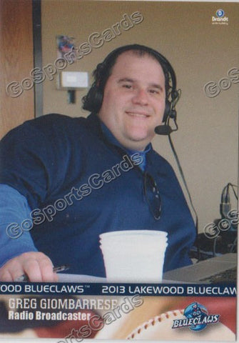 2013 Lakewood BlueClaws Greg Giombarrese