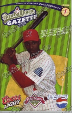Greg Golson 2008 Reading Phillies Gazette Program (SGA)