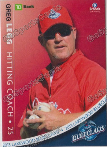 2013 Lakewood BlueClaws SGA Greg Legg